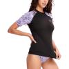 imageHUGE SPORTS Womens UPF 50 UV Protection Sun Shirts Short Sleeve Quick Dry Rash Guard Swim Gym Workout TopsBlack