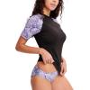 imageHUGE SPORTS Womens UPF 50 UV Protection Sun Shirts Short Sleeve Quick Dry Rash Guard Swim Gym Workout TopsBlack