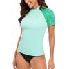 imageHUGE SPORTS Womens UPF 50 UV Protection Sun Shirts Short Sleeve Quick Dry Rash Guard Swim Gym Workout TopsGreen