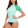 imageHUGE SPORTS Womens UPF 50 UV Protection Sun Shirts Short Sleeve Quick Dry Rash Guard Swim Gym Workout TopsGreen