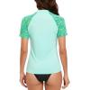 imageHUGE SPORTS Womens UPF 50 UV Protection Sun Shirts Short Sleeve Quick Dry Rash Guard Swim Gym Workout TopsGreen