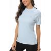 imageHUGE SPORTS Womens UPF 50 UV Protection Sun Shirts Short Sleeve Quick Dry Rash Guard Swim Gym Workout TopsLight Blue