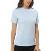 imageHUGE SPORTS Womens UPF 50 UV Protection Sun Shirts Short Sleeve Quick Dry Rash Guard Swim Gym Workout TopsLight Blue