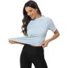 imageHUGE SPORTS Womens UPF 50 UV Protection Sun Shirts Short Sleeve Quick Dry Rash Guard Swim Gym Workout TopsLight Blue