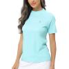 imageHUGE SPORTS Womens UPF 50 UV Protection Sun Shirts Short Sleeve Quick Dry Rash Guard Swim Gym Workout TopsLight Green