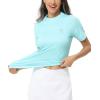 imageHUGE SPORTS Womens UPF 50 UV Protection Sun Shirts Short Sleeve Quick Dry Rash Guard Swim Gym Workout TopsLight Green