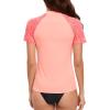 imageHUGE SPORTS Womens UPF 50 UV Protection Sun Shirts Short Sleeve Quick Dry Rash Guard Swim Gym Workout TopsPink