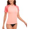 imageHUGE SPORTS Womens UPF 50 UV Protection Sun Shirts Short Sleeve Quick Dry Rash Guard Swim Gym Workout TopsPink