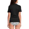 imageHUGE SPORTS Womens UPF 50 UV Protection Sun Shirts Short Sleeve Quick Dry Rash Guard Swim Gym Workout TopsPure Black