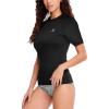 imageHUGE SPORTS Womens UPF 50 UV Protection Sun Shirts Short Sleeve Quick Dry Rash Guard Swim Gym Workout TopsPure Black