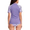 imageHUGE SPORTS Womens UPF 50 UV Protection Sun Shirts Short Sleeve Quick Dry Rash Guard Swim Gym Workout TopsPurple