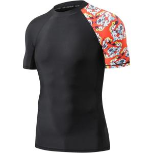 imageHUGE SPORTS Mens Splice UV Sun Protection UPF 50 Skins Rash Guard Short SleevesBee Together