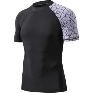 imageHUGE SPORTS Mens Splice UV Sun Protection UPF 50 Skins Rash Guard Short SleevesChapped