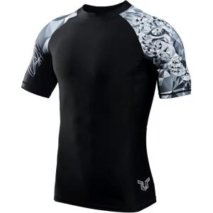 imageHUGE SPORTS Mens Splice UV Sun Protection UPF 50 Skins Rash Guard Short SleevesJaguar