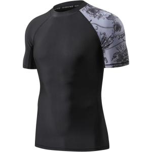 imageHUGE SPORTS Mens Splice UV Sun Protection UPF 50 Skins Rash Guard Short SleevesPiracy