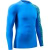 imageHUGE SPORTS Mens Rash Guard Long Sleeves UPF 50 UV Sun Protection Quick Drying Splice Compression Swim ShirtsBlue Digital