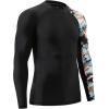 imageHUGE SPORTS Mens Rash Guard Long Sleeves UPF 50 UV Sun Protection Quick Drying Splice Compression Swim ShirtsCamo Black