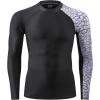 imageHUGE SPORTS Mens Rash Guard Long Sleeves UPF 50 UV Sun Protection Quick Drying Splice Compression Swim ShirtsChapped