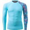 imageHUGE SPORTS Mens Rash Guard Long Sleeves UPF 50 UV Sun Protection Quick Drying Splice Compression Swim ShirtsDream Blue