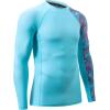 imageHUGE SPORTS Mens Rash Guard Long Sleeves UPF 50 UV Sun Protection Quick Drying Splice Compression Swim ShirtsDream Blue