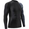 imageHUGE SPORTS Mens Rash Guard Long Sleeves UPF 50 UV Sun Protection Quick Drying Splice Compression Swim ShirtsLeopard Print