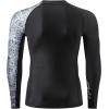 imageHUGE SPORTS Mens Rash Guard Long Sleeves UPF 50 UV Sun Protection Quick Drying Splice Compression Swim ShirtsLeopard Print