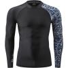 imageHUGE SPORTS Mens Rash Guard Long Sleeves UPF 50 UV Sun Protection Quick Drying Splice Compression Swim ShirtsLeopard Print