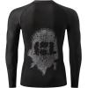 imageHUGE SPORTS Mens Rash Guard Long Sleeves UPF 50 UV Sun Protection Quick Drying Splice Compression Swim ShirtsLogo Black