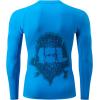 imageHUGE SPORTS Mens Rash Guard Long Sleeves UPF 50 UV Sun Protection Quick Drying Splice Compression Swim ShirtsLogo Blue
