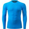 imageHUGE SPORTS Mens Rash Guard Long Sleeves UPF 50 UV Sun Protection Quick Drying Splice Compression Swim ShirtsLogo Blue