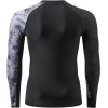 imageHUGE SPORTS Mens Rash Guard Long Sleeves UPF 50 UV Sun Protection Quick Drying Splice Compression Swim ShirtsPiracy