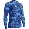 imageHUGE SPORTS Mens Rash Guard Long Sleeves UPF 50 UV Sun Protection Quick Drying Splice Compression Swim ShirtsPixel Blue