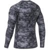 imageHUGE SPORTS Mens Rash Guard Long Sleeves UPF 50 UV Sun Protection Quick Drying Splice Compression Swim ShirtsPixel Dark