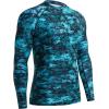 imageHUGE SPORTS Mens Rash Guard Long Sleeves UPF 50 UV Sun Protection Quick Drying Splice Compression Swim ShirtsPixel Green