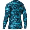 imageHUGE SPORTS Mens Rash Guard Long Sleeves UPF 50 UV Sun Protection Quick Drying Splice Compression Swim ShirtsPixel Green