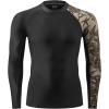 imageHUGE SPORTS Mens Rash Guard Long Sleeves UPF 50 UV Sun Protection Quick Drying Splice Compression Swim ShirtsSea Forest