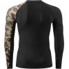 imageHUGE SPORTS Mens Rash Guard Long Sleeves UPF 50 UV Sun Protection Quick Drying Splice Compression Swim ShirtsSea Forest