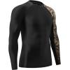 imageHUGE SPORTS Mens Rash Guard Long Sleeves UPF 50 UV Sun Protection Quick Drying Splice Compression Swim ShirtsSea Forest