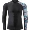 imageHUGE SPORTS Mens Rash Guard Long Sleeves UPF 50 UV Sun Protection Quick Drying Splice Compression Swim ShirtsSnake Scale