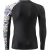 imageHUGE SPORTS Mens Rash Guard Long Sleeves UPF 50 UV Sun Protection Quick Drying Splice Compression Swim ShirtsSplit