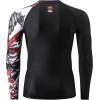 imageHUGE SPORTS Mens Rash Guard Long Sleeves UPF 50 UV Sun Protection Quick Drying Splice Compression Swim ShirtsWukong