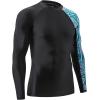 imageHUGE SPORTS Mens Rash Guard Long Sleeves UPF 50 UV Sun Protection Quick Drying Splice Compression Swim ShirtsZigzag