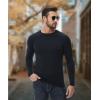 imageHUGE SPORTS Mens Thermal Base Layer Top for Winter Moisture Wicking Athletic Shirts for Skiing Running WorkoutBlack