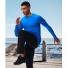 imageHUGE SPORTS Mens Thermal Base Layer Top for Winter Moisture Wicking Athletic Shirts for Skiing Running WorkoutBlue