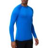 imageHUGE SPORTS Mens Thermal Base Layer Top for Winter Moisture Wicking Athletic Shirts for Skiing Running WorkoutBlue