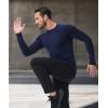 imageHUGE SPORTS Mens Thermal Base Layer Top for Winter Moisture Wicking Athletic Shirts for Skiing Running WorkoutNavy Blue