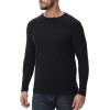 imageHUGE SPORTS Thermal Underwear for Men Long Sleeve Thermal Shirts Fleece Lined Crew Neck Base Layer Thermal Underwear TopBlack