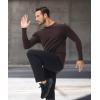 imageHUGE SPORTS Thermal Underwear for Men Long Sleeve Thermal Shirts Fleece Lined Crew Neck Base Layer Thermal Underwear TopBlackbrown