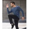 imageHUGE SPORTS Thermal Underwear for Men Long Sleeve Thermal Shirts Fleece Lined Crew Neck Base Layer Thermal Underwear TopBlue
