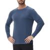imageHUGE SPORTS Thermal Underwear for Men Long Sleeve Thermal Shirts Fleece Lined Crew Neck Base Layer Thermal Underwear TopBlue